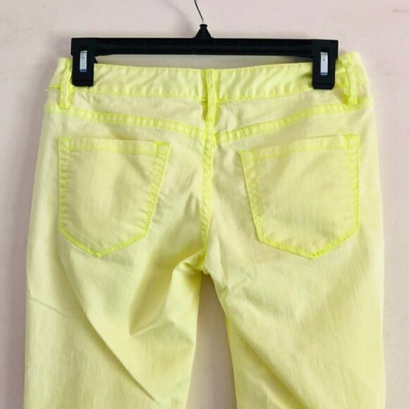 Mossimo Jeans Juniors 3 Ankle Skinny Neon Yellow Highlighter - Picture 6 of 9